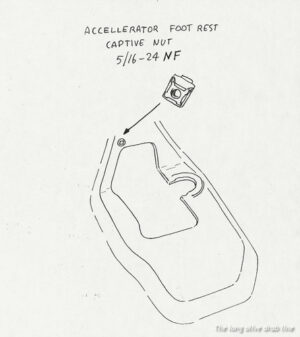 captive nut, accelerator pedal foot rest 5/16 24NF